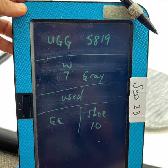 UGG Classic Cardy Boot Womens 7 Gray Wool Knit Tall Foldover Slouch Button - Picture 11 of 12